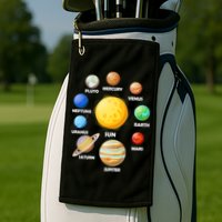 Solar System Planets Sun Mars Golf Towel