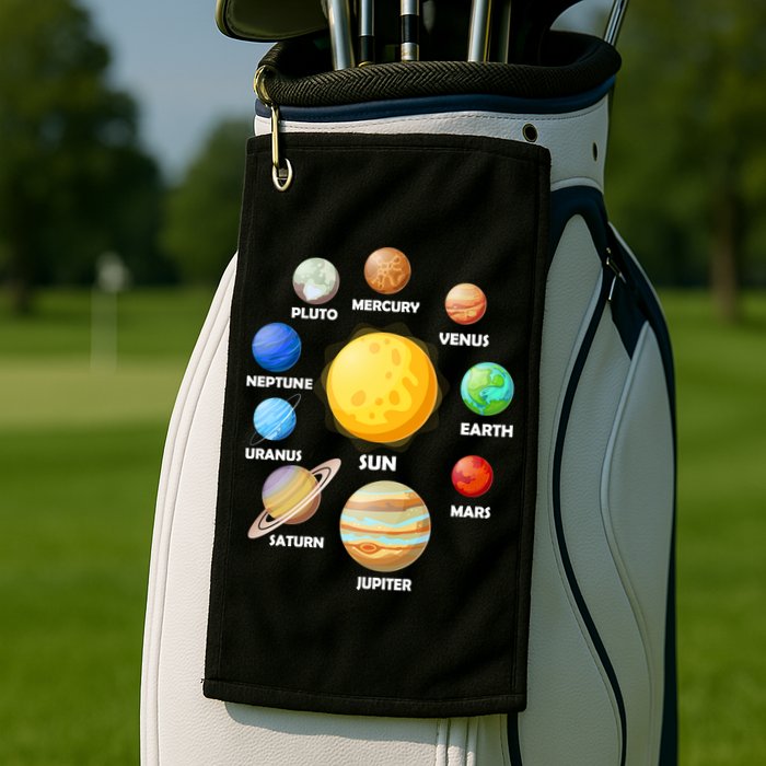 Solar System Planets Sun Mars Golf Towel