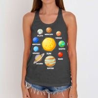 Solar System Planets Sun Mars Women's Knotted Racerback Tank