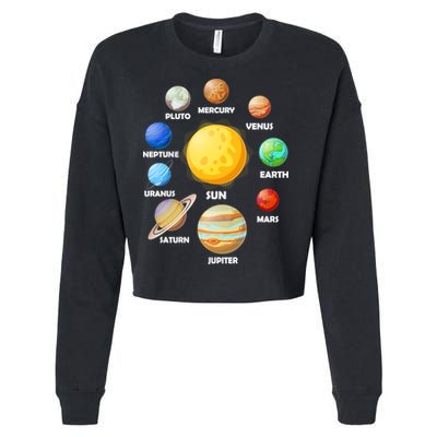 Solar System Planets Sun Mars Cropped Pullover Crew