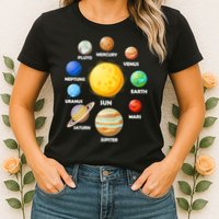Solar System Planets Sun Mars Womens T-Shirt