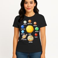 Solar System Planets Sun Mars Womens T-Shirt