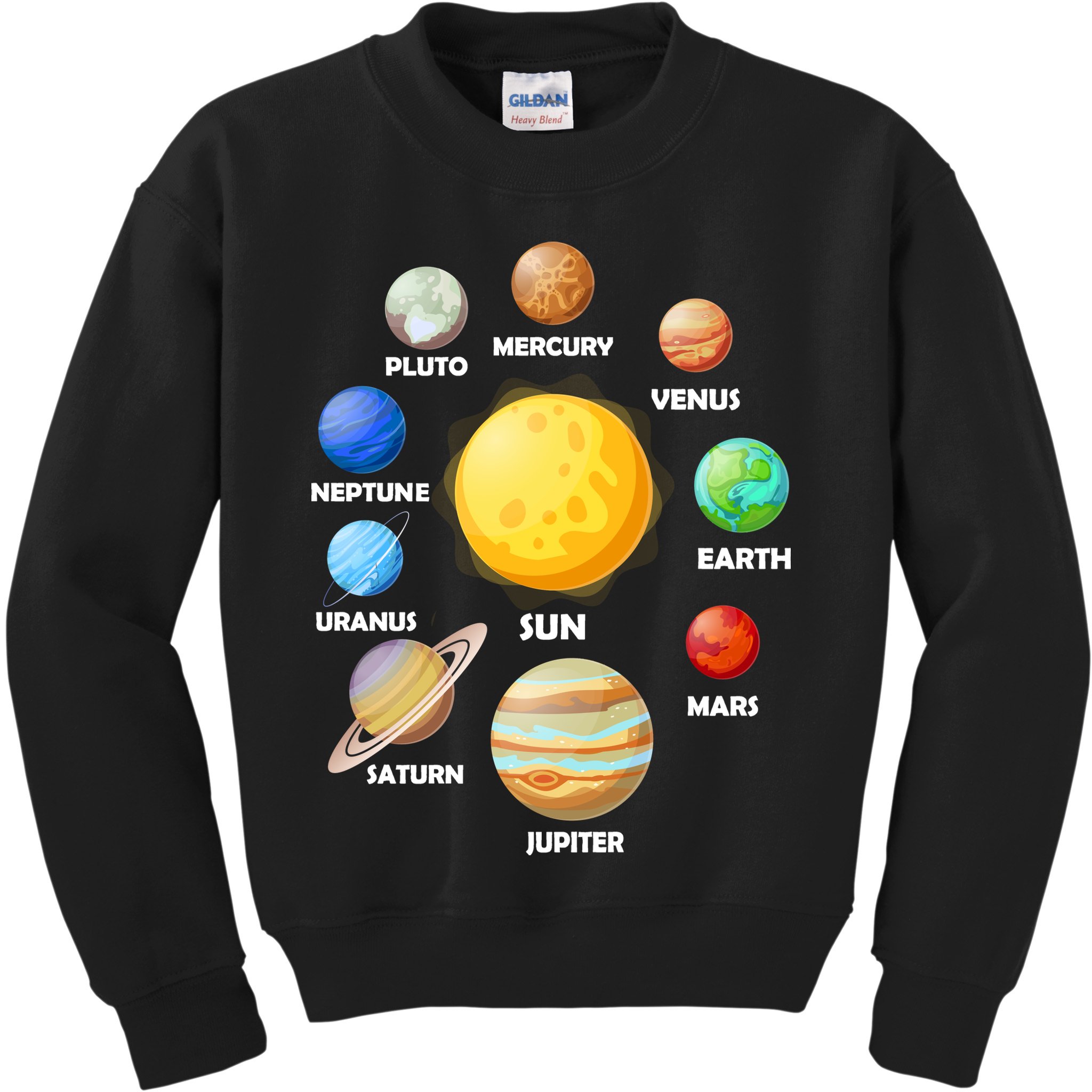 Solar System Planets Sun Mars Kids Sweatshirt