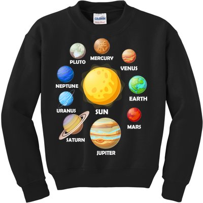 Solar System Planets Sun Mars Kids Sweatshirt