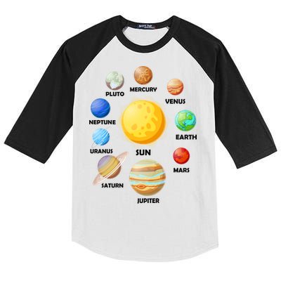 Solar System Planets Sun Mars Kids Colorblock Raglan Jersey