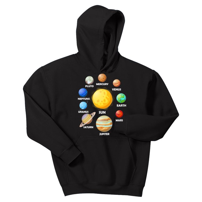 Solar System Planets Sun Mars Kids Hoodie