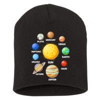 Solar System Planets Sun Mars Short Acrylic Beanie