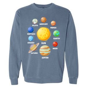 Solar System Planets Sun Mars Garment-Dyed Sweatshirt