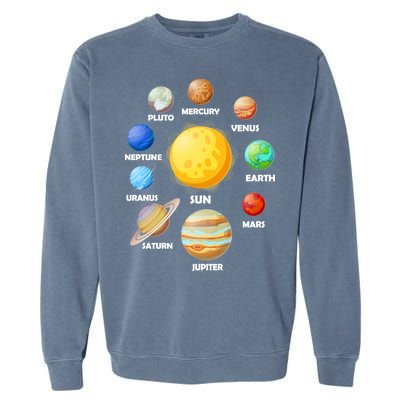 Solar System Planets Sun Mars Garment-Dyed Sweatshirt