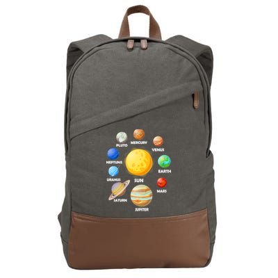 Solar System Planets Sun Mars Cotton Canvas Backpack