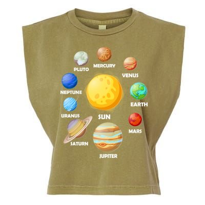 Solar System Planets Sun Mars Garment-Dyed Women's Muscle Tee