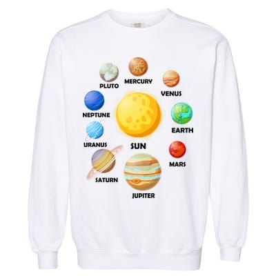 Solar System Planets Sun Mars Garment-Dyed Sweatshirt
