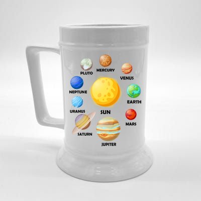 Solar System Planets Sun Mars Beer Stein