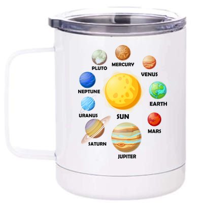 Solar System Planets Sun Mars 12 oz Stainless Steel Tumbler Cup