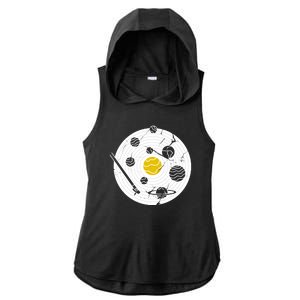 Solar System Vinyl Record Ladies PosiCharge Tri-Blend Wicking Draft Hoodie Tank