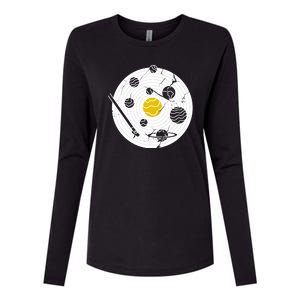 Solar System Vinyl Record Womens Cotton Relaxed Long Sleeve T-Shirt