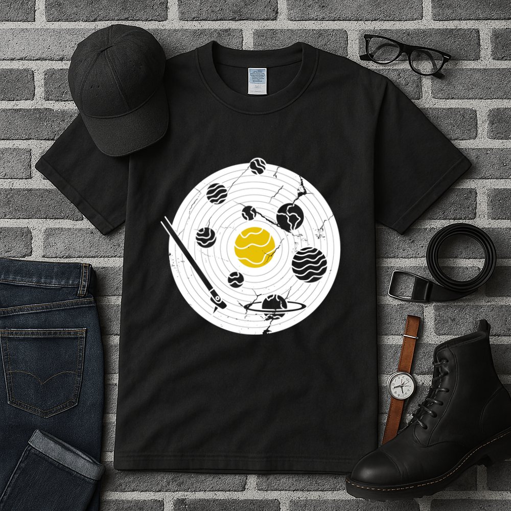 Solar System Vinyl Record Tall T-Shirt
