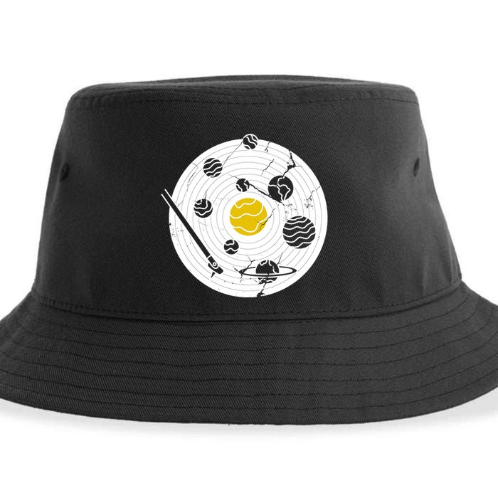Solar System Vinyl Record Sustainable Bucket Hat
