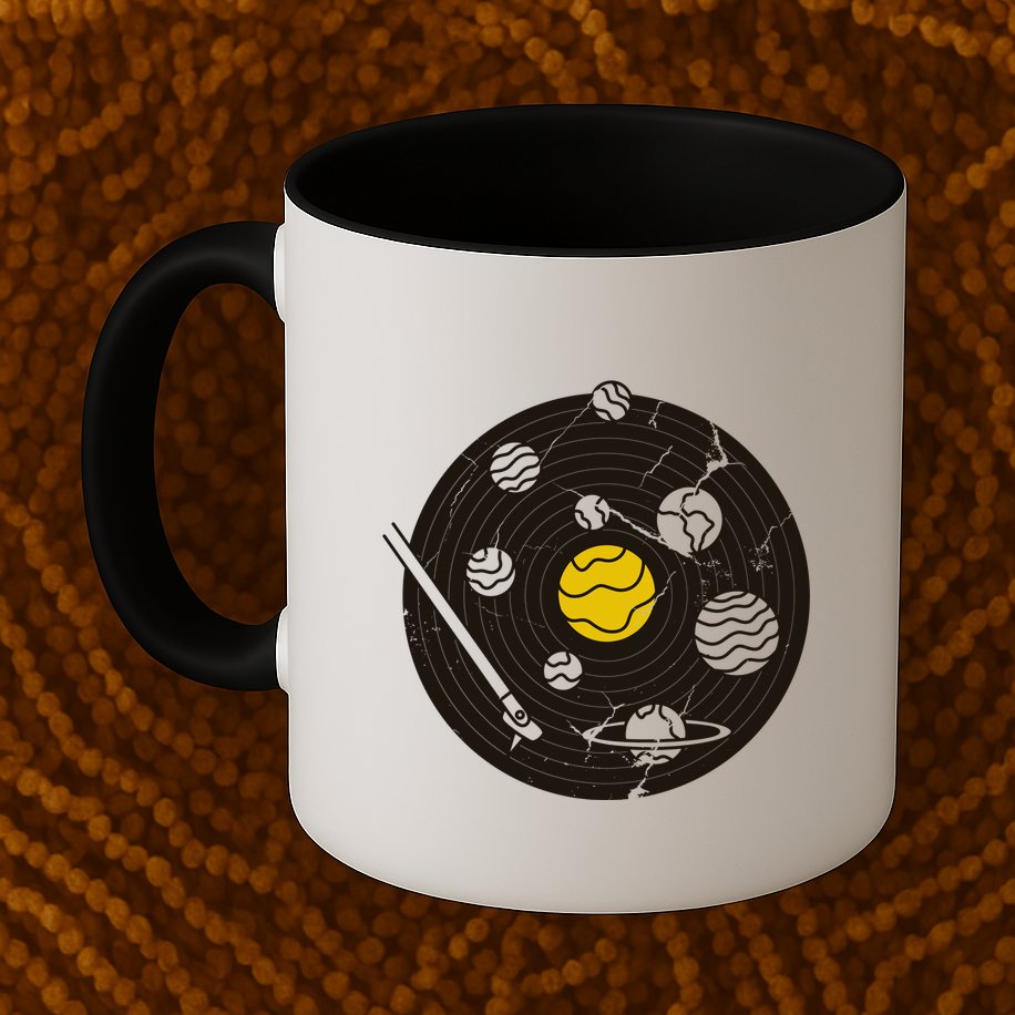 Solar System Vinyl Record Mug