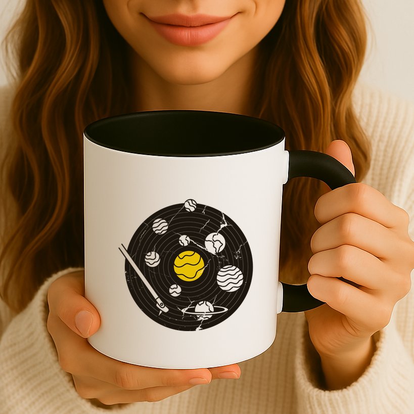 Solar System Vinyl Record Mug