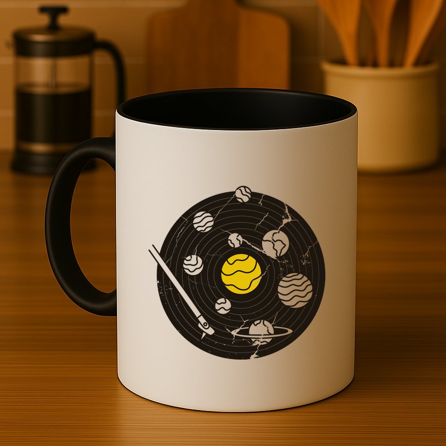 Solar System Vinyl Record Mug