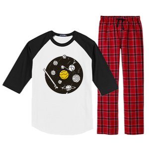 Solar System Vinyl Record Raglan Sleeve Pajama Set