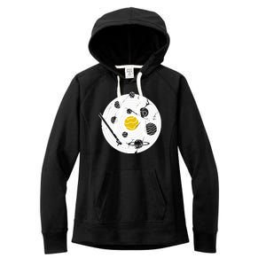 Solar System Vinyl Record Women's Fleece Hoodie