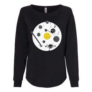 Solar System Vinyl Record Womens California Wash Sweatshirt