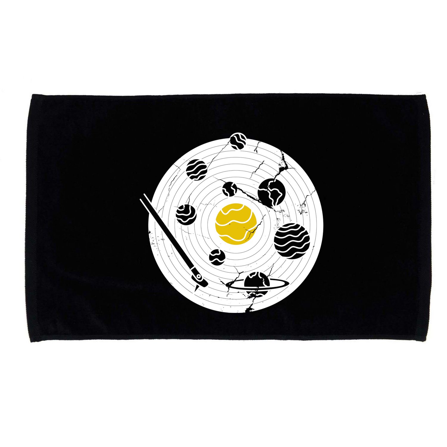 Solar System Vinyl Record Microfiber Hand Towel