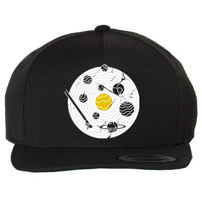 Solar System Vinyl Record Wool Snapback Cap