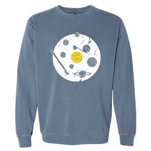 Solar System Vinyl Record Garment-Dyed Sweatshirt