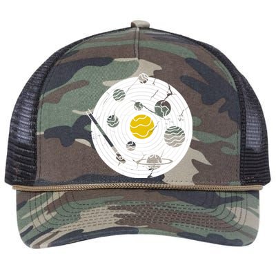 Solar System Vinyl Record Retro Rope Trucker Hat Cap