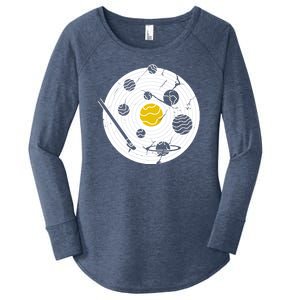 Solar System Vinyl Record Women's Perfect Tri Tunic Long Sleeve Shirt