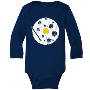 Solar System Vinyl Record Baby Long Sleeve Bodysuit