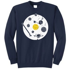 Solar System Vinyl Record Tall Sweatshirt