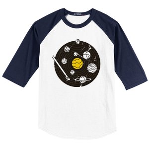 Solar System Vinyl Record Baseball Sleeve Shirt