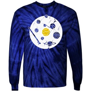 Solar System Vinyl Record Tie-Dye Long Sleeve Shirt