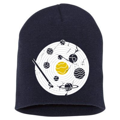 Solar System Vinyl Record Short Acrylic Beanie