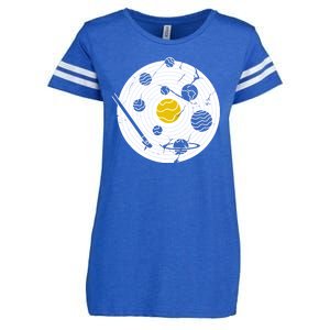 Solar System Vinyl Record Enza Ladies Jersey Football T-Shirt