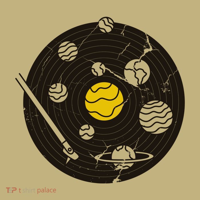 Solar System Vinyl Record T-Shirt