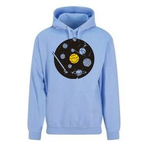 Solar System Vinyl Record Unisex Surf Hoodie