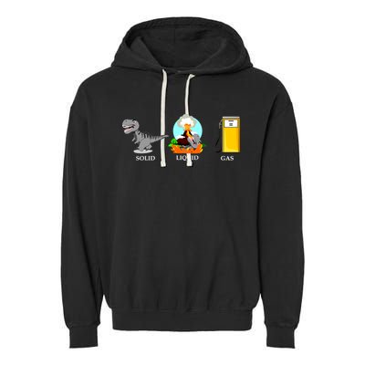 Solid Liquid Gas Dinosaur Garment-Dyed Fleece Hoodie
