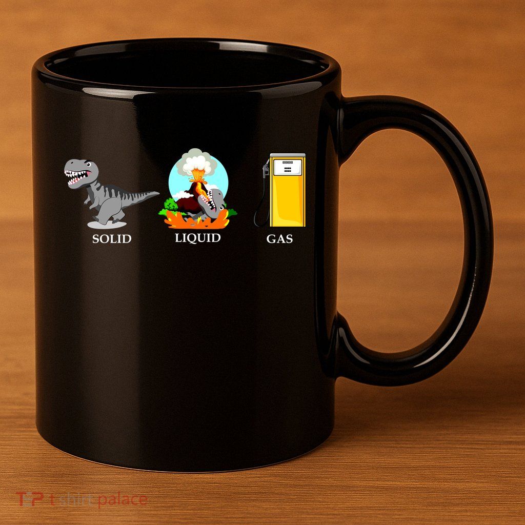 Solid Liquid Gas Dinosaur 11oz C Handle Ceramic Mug