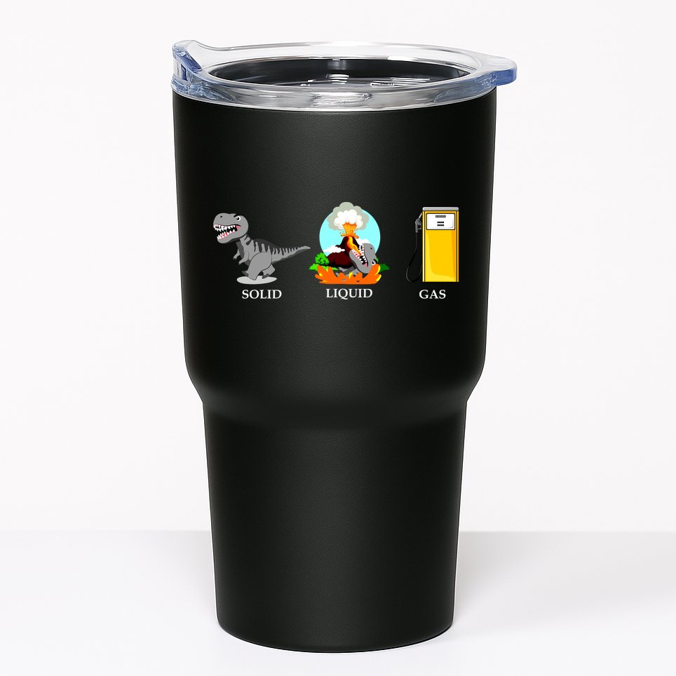 Solid Liquid Gas Dinosaur Tumbler
