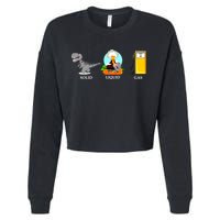 Solid Liquid Gas Dinosaur Cropped Pullover Crew