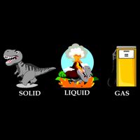 Solid Liquid Gas Dinosaur Cropped Pullover Crew