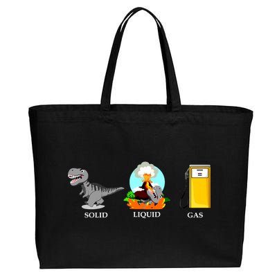 Solid Liquid Gas Dinosaur Cotton Canvas Jumbo Tote