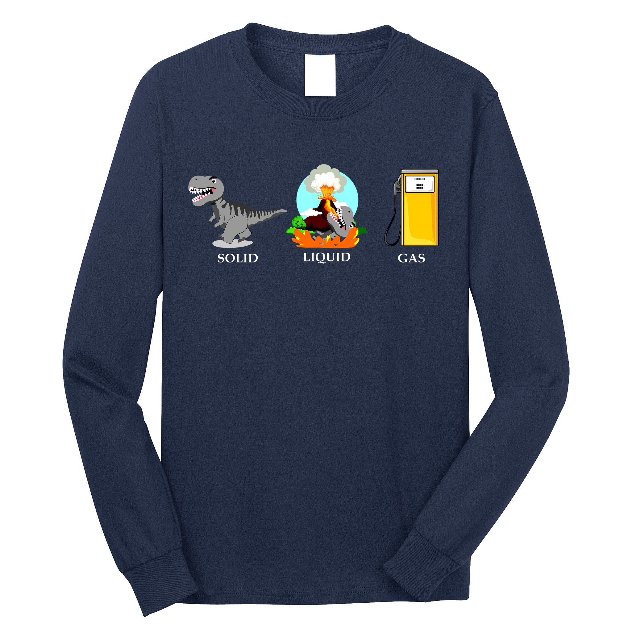 Solid Liquid Gas Dinosaur Long Sleeve Shirt