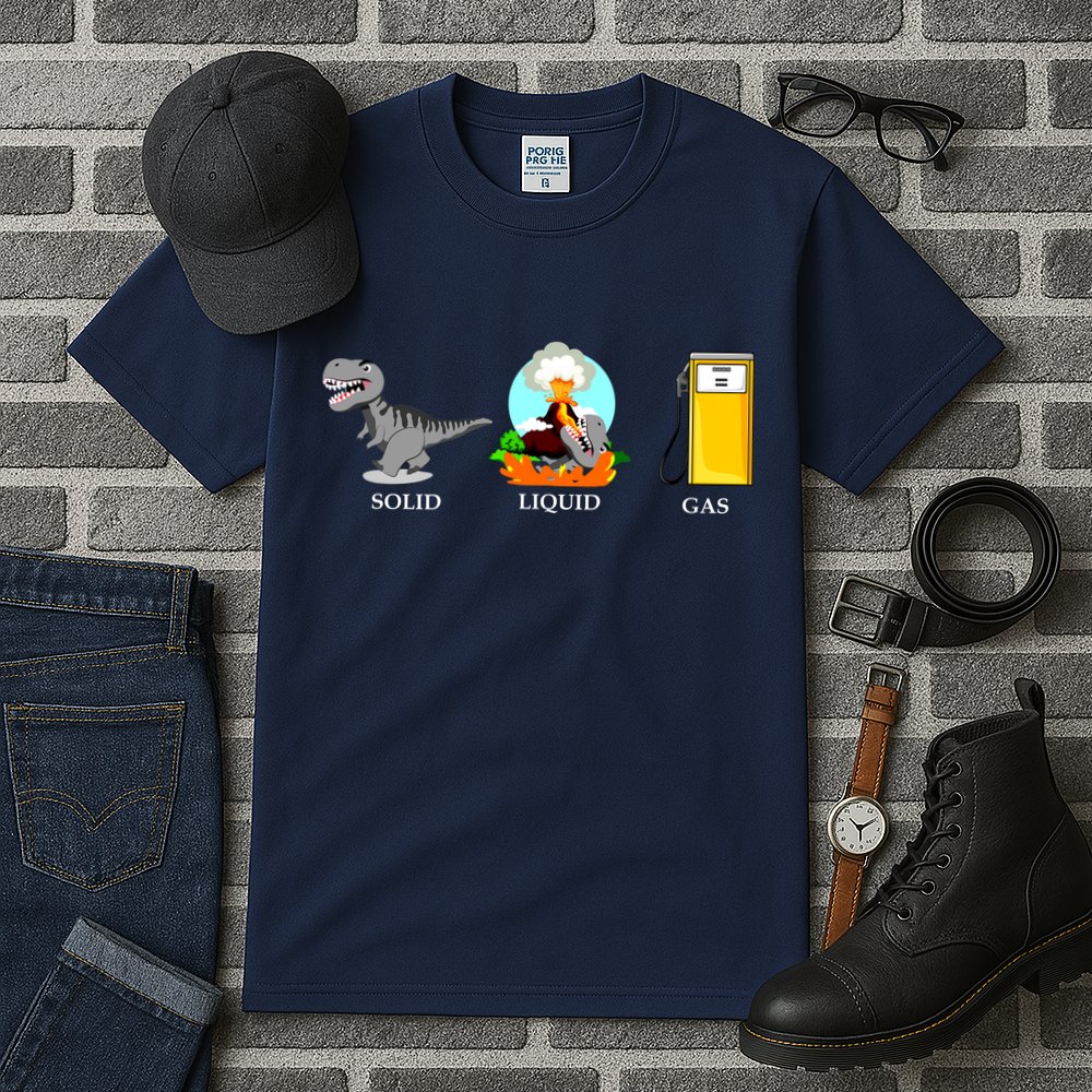 Solid Liquid Gas Dinosaur Tall T-Shirt