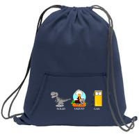 Solid Liquid Gas Dinosaur Sweatshirt Cinch Pack Bag